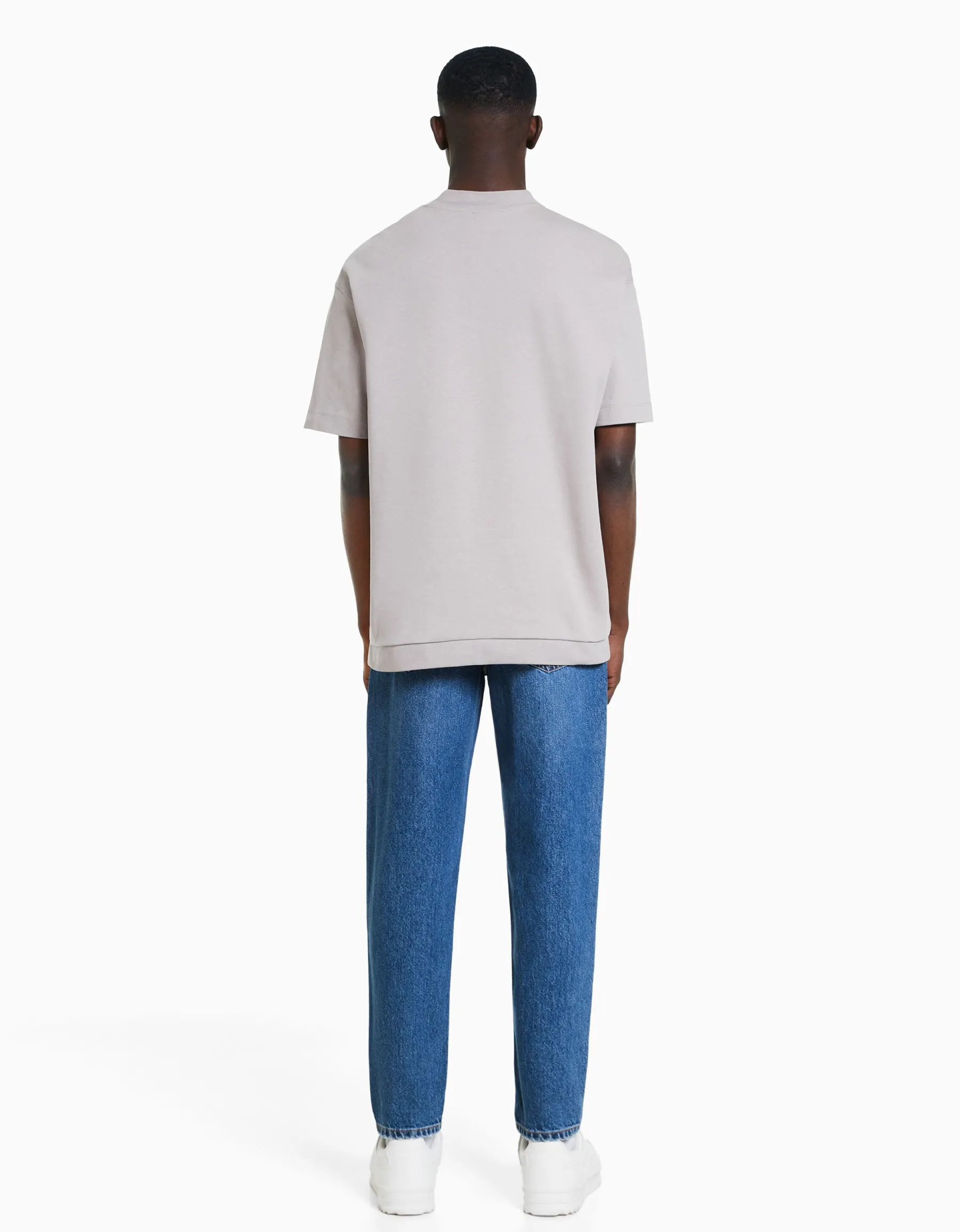 BERSHKA Jean straight style vintage Bleu Store