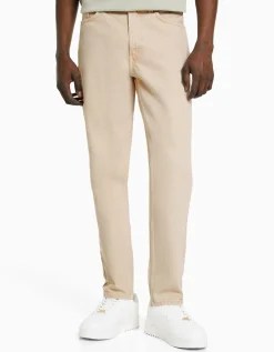BERSHKA Jean straight style vintage Bleu clair Best Sale