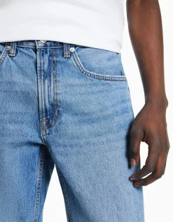 BERSHKA Jean straight style vintage Bleu clair Fashion