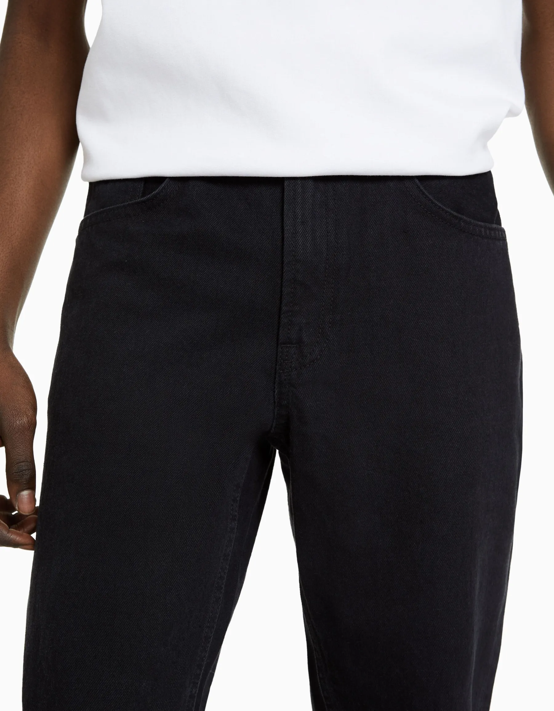 BERSHKA Jean straight style vintage Bleu clair Hot
