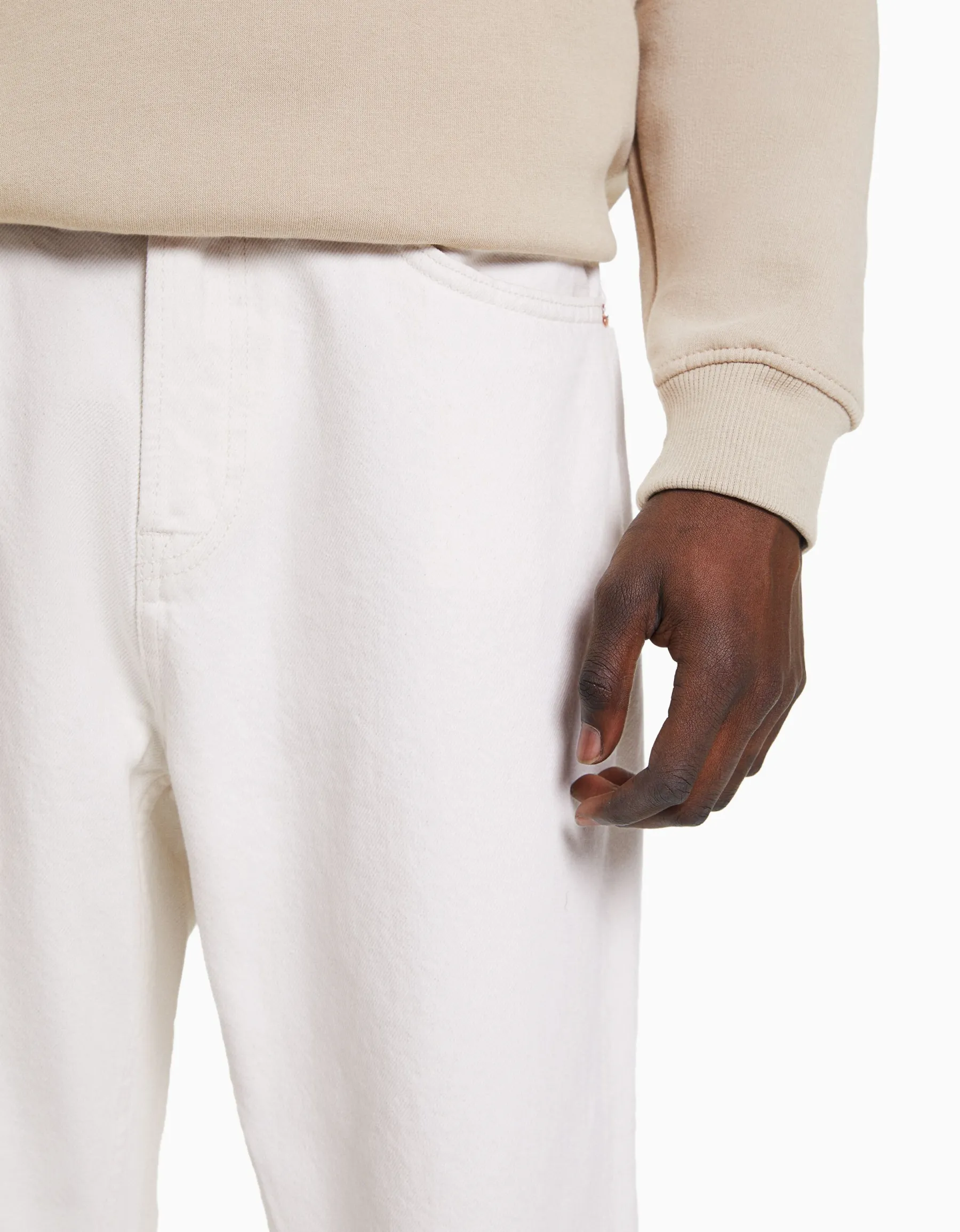 BERSHKA Jeans loose Écru Best Sale