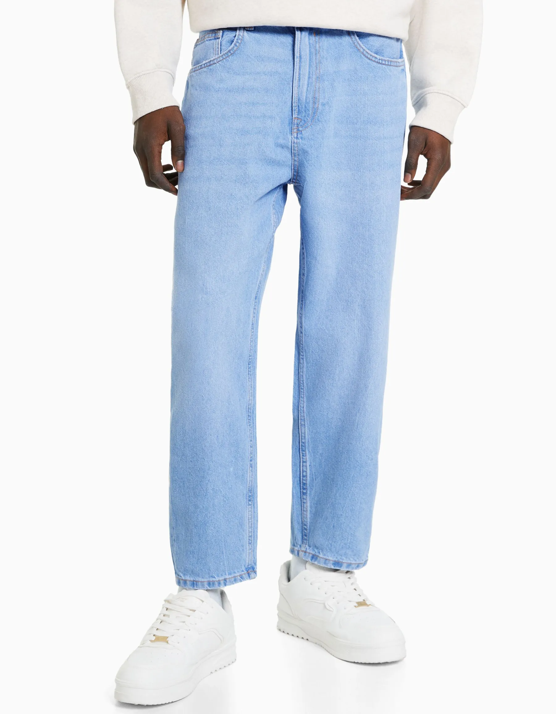 BERSHKA Jeans loose Bleu lavé Store
