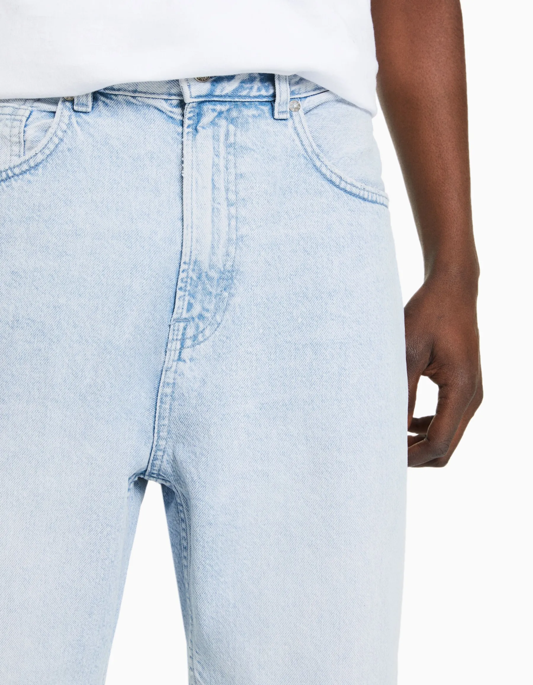 BERSHKA Jeans loose Bleu lavé Store