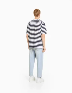 BERSHKA Jeans loose Bleu clair Clearance
