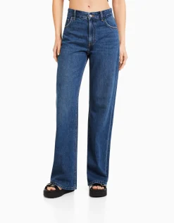 BERSHKA Jeans 90's wide leg Blanc cassé Shop