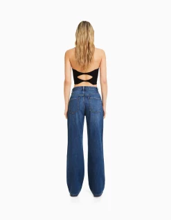 BERSHKA Jeans 90's wide leg Blanc cassé Shop