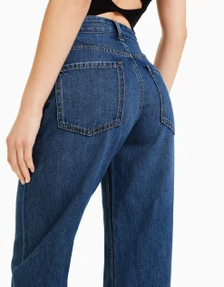 BERSHKA Jeans 90's wide leg Blanc cassé Shop