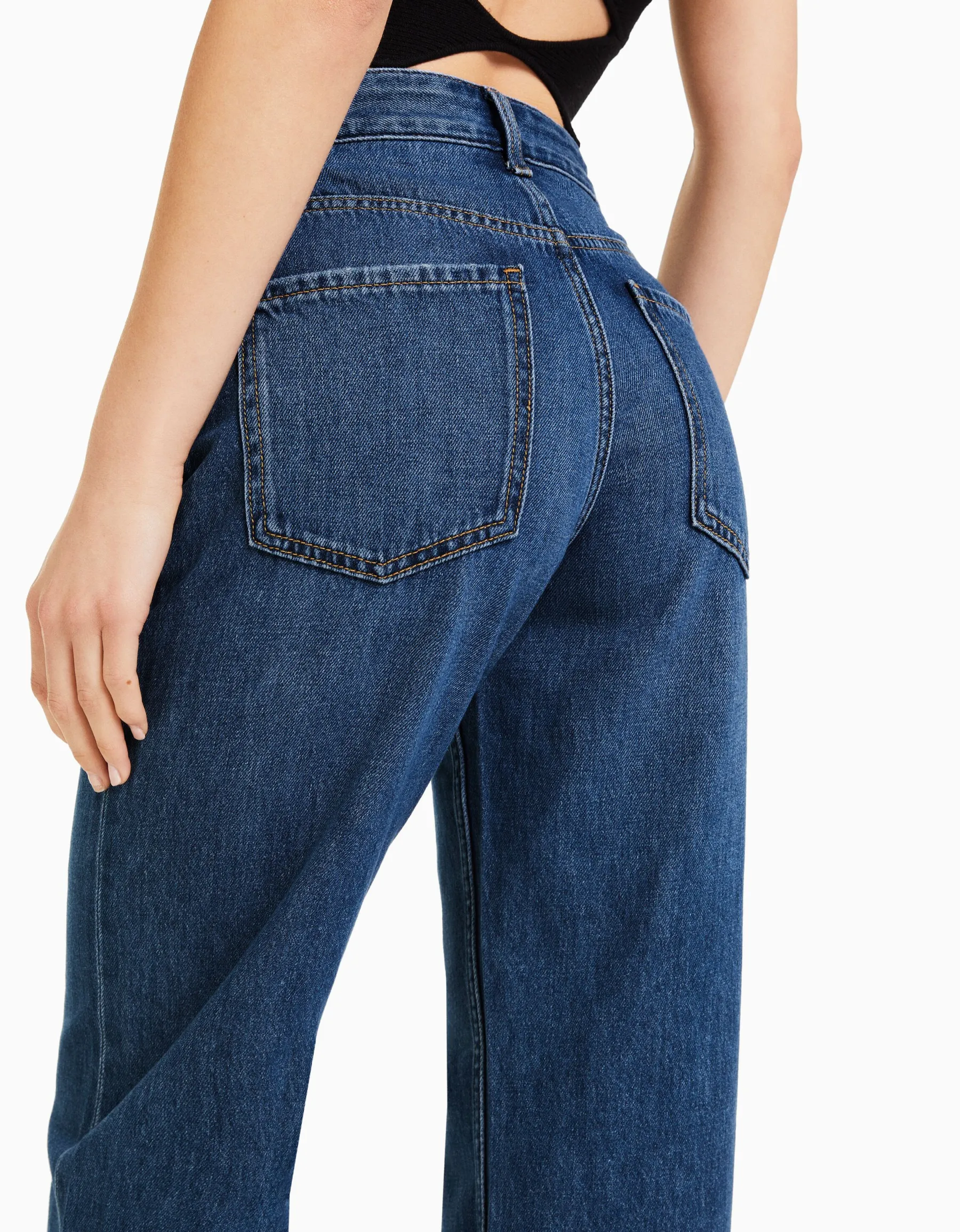 BERSHKA Jeans 90's wide leg Blanc cassé Shop