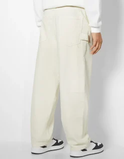 BERSHKA Jeans straight vintage Écru Cheap