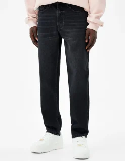 BERSHKA Jeans straight vintage Noir Sale