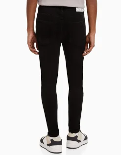 BERSHKA Jeans super skinny déchirés Bleu Best Sale