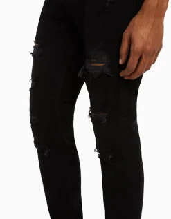 BERSHKA Jeans super skinny déchirés Bleu Best Sale