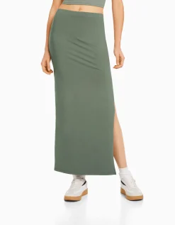 BERSHKA Jupe midi Noir Shop