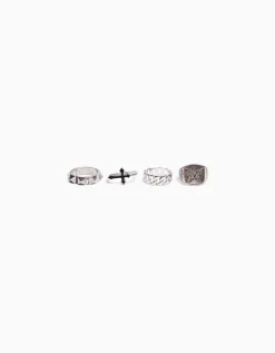 BERSHKA Lot 4 bagues Argent Clearance