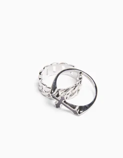 BERSHKA Lot 4 bagues Argent Clearance
