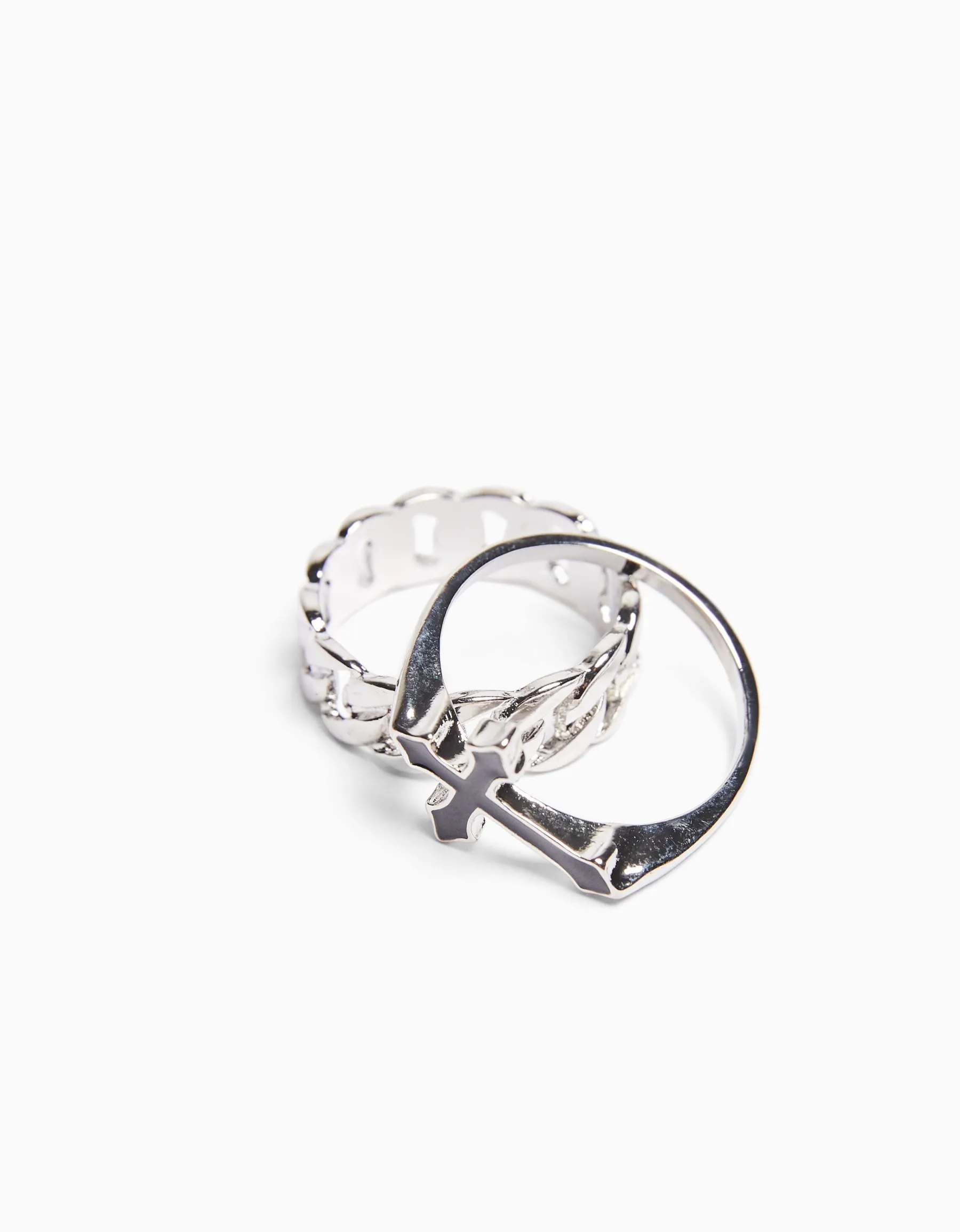 BERSHKA Lot 4 bagues Argent Clearance