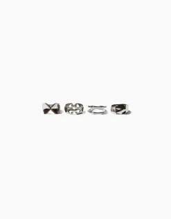 BERSHKA Lot 4 bagues Argent Store