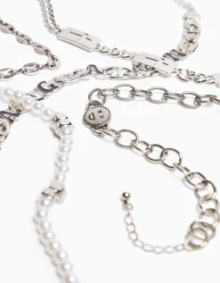 BERSHKA Lot 5 bracelets perles Blanc Best Sale