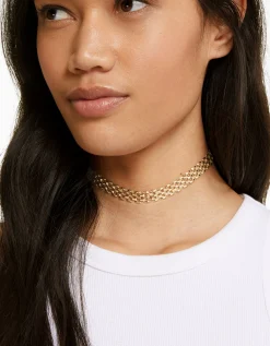 BERSHKA Lot 4 chaînes collier ras du cou Or Store