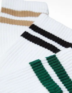 BERSHKA Lot 3 paires de chaussettes rayures Blanc Cheap