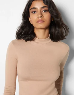 BERSHKA Lot 2 tops manches longues col montant Multicouleur Best Sale