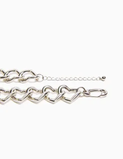 BERSHKA Lot 3 bagues et collier Argent New