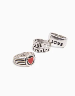 BERSHKA Lot 3 bagues et collier Argent Shop