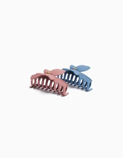 BERSHKA Lot 2 barrettes caoutchoutées détail Bleu clair Best Sale