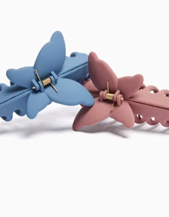BERSHKA Lot 2 barrettes caoutchoutées détail Bleu clair Best Sale