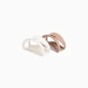 BERSHKA Lot 2 barrettes ovales mates Blanc Cheap