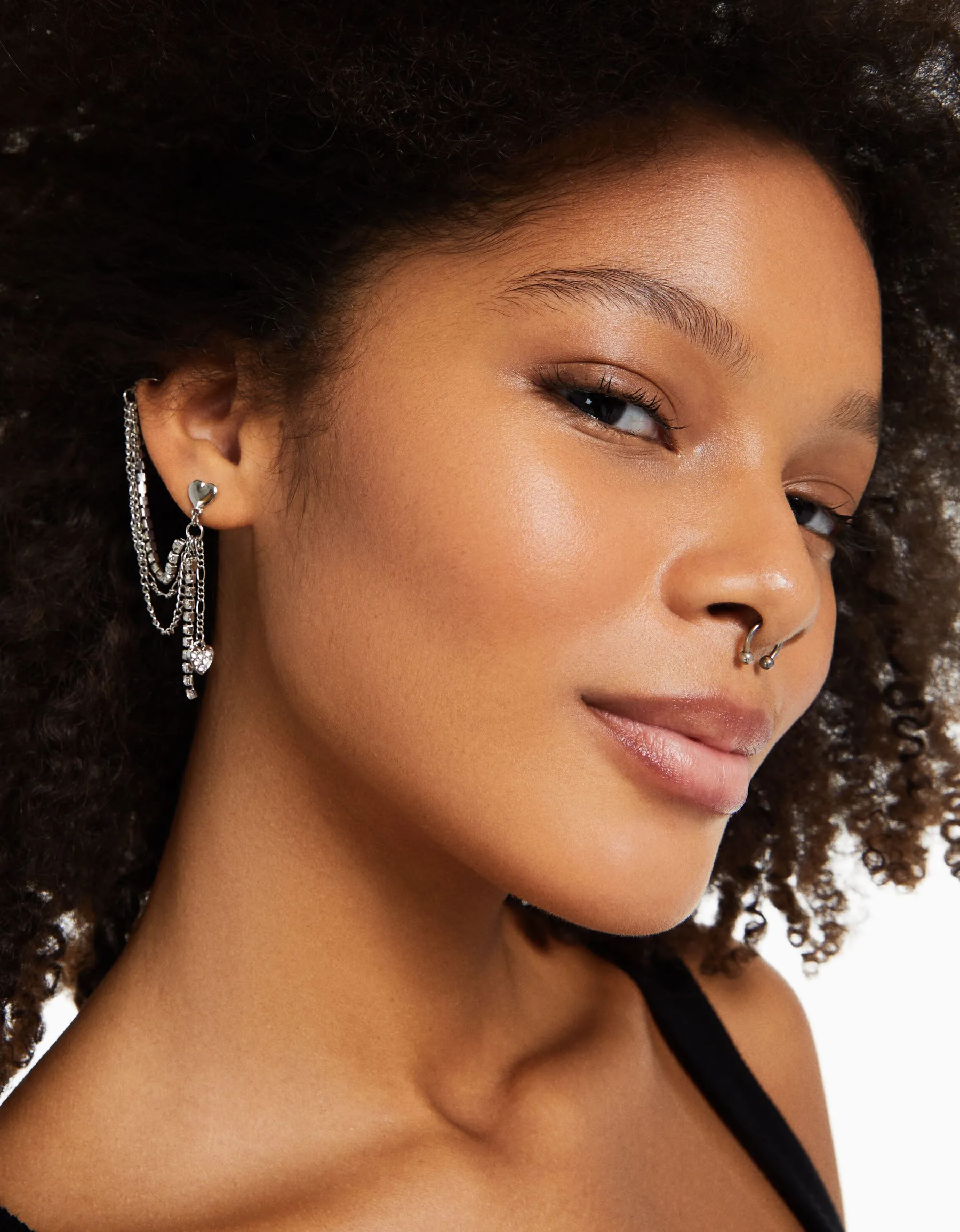 BERSHKA Lot 2 bijoux d’oreilles Argent Discount