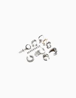 BERSHKA Lot 10 boucles d’oreilles Argent Best