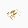 BERSHKA Lot 6 boucles d’eilles anneaux tressées charm cœur Or Hot