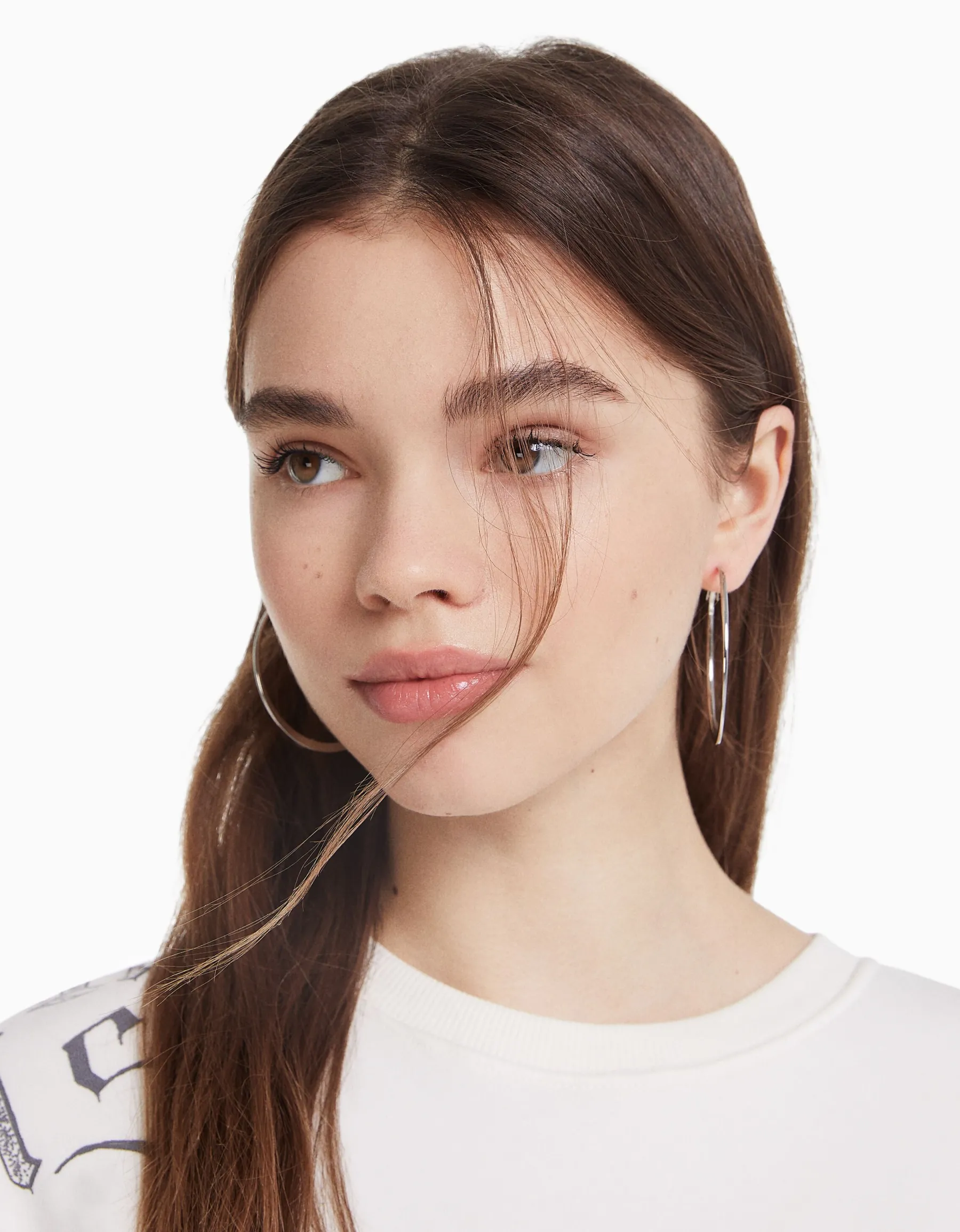 BERSHKA Lot 3 boucles d’oreilles anneau Argent Discount