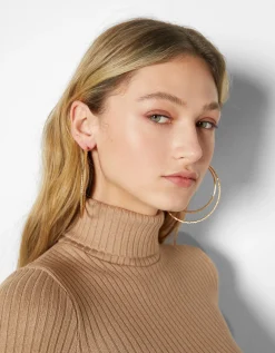 BERSHKA Lot 3 boucles d’eilles anneaux maxi effet Or Best Sale