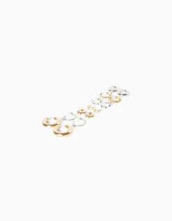 BERSHKA Lot 7 boucles d’eilles anneaux Or Online