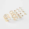 BERSHKA Lot 9 boucles d’eilles créoles cœur Or Cheap