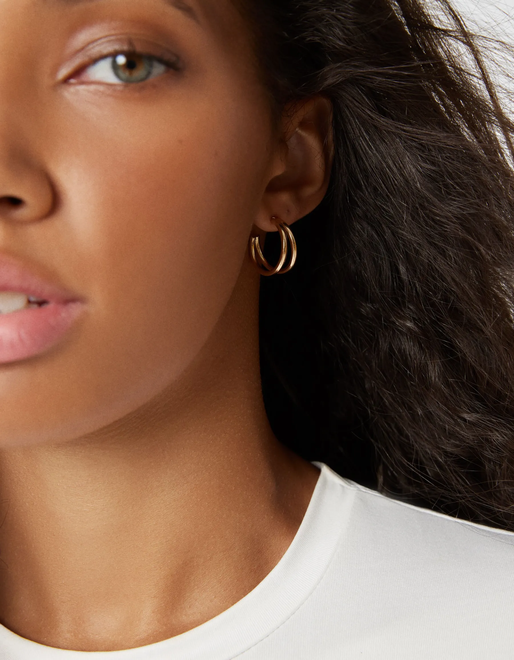 BERSHKA Lot 9 boucles d’eilles créoles cœur Or Cheap
