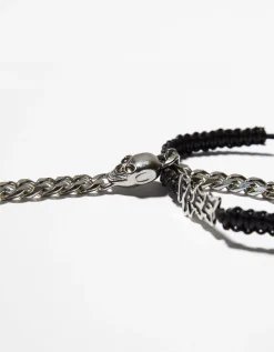 BERSHKA Lot 5 bracelets croix Noir Outlet