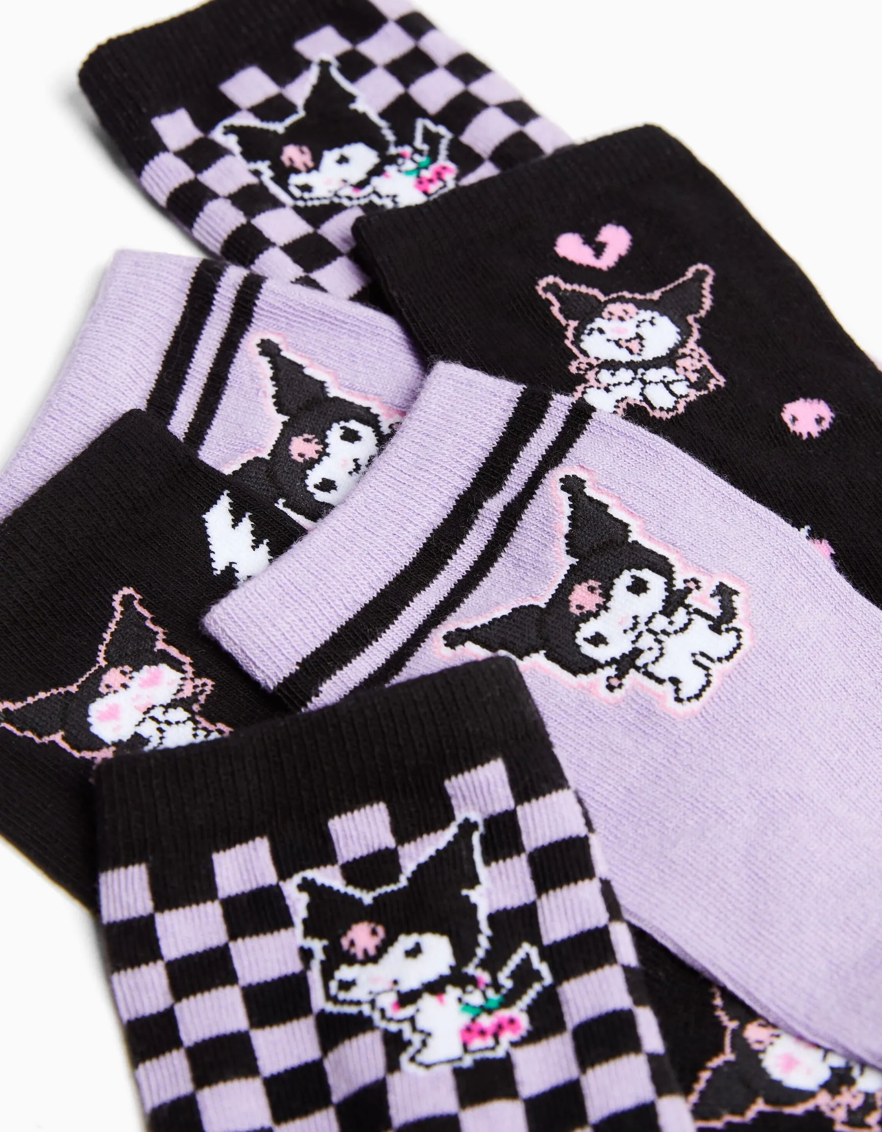 BERSHKA Lot 3 chaussettes Kuromi Noir Outlet