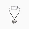 BERSHKA Lot 2 collier ras du cou cœur Argent Outlet