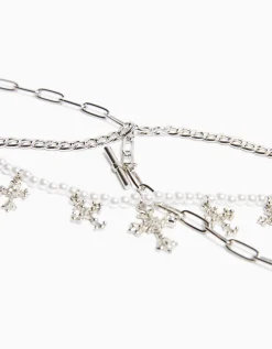 BERSHKA Lot 3 colliers chaîne Argent Store