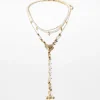 BERSHKA Lot 3 colliers croix chaîne Or Shop