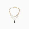 BERSHKA Lot 4 colliers pierres fantaisie Or Store