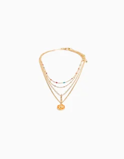 BERSHKA Lot 4 colliers vieillis charm Or Best Sale