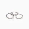 BERSHKA Lot de 3 bracelets chaînes Argent Cheap
