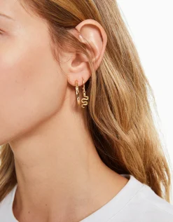 BERSHKA Lot 9 paires de boucles d’eilles serpent Or Cheap