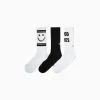 BERSHKA Lot 3 paires de chaussettes imprimées Blanc Best Sale