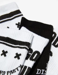 BERSHKA Lot 3 paires de chaussettes imprimées Blanc Best Sale