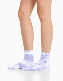 BERSHKA Lot 3 paires de chaussettes imprimées Violet Best Sale